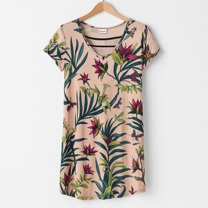 Soma | XS Cool Nights Pajama Dress | Lotus Butterfly Print | Short Sleeve